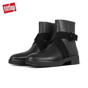 BRAND NEW FitFlop Mona Buckle ankle boots booties leather in black size 7
